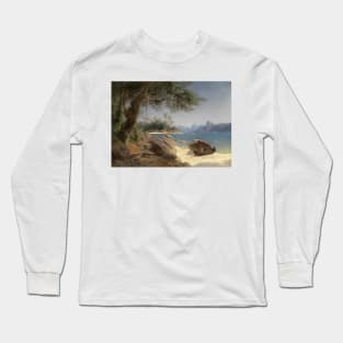 Coastal landscape at Rio de Janeiro by Ferdinand Keller Long Sleeve T-Shirt